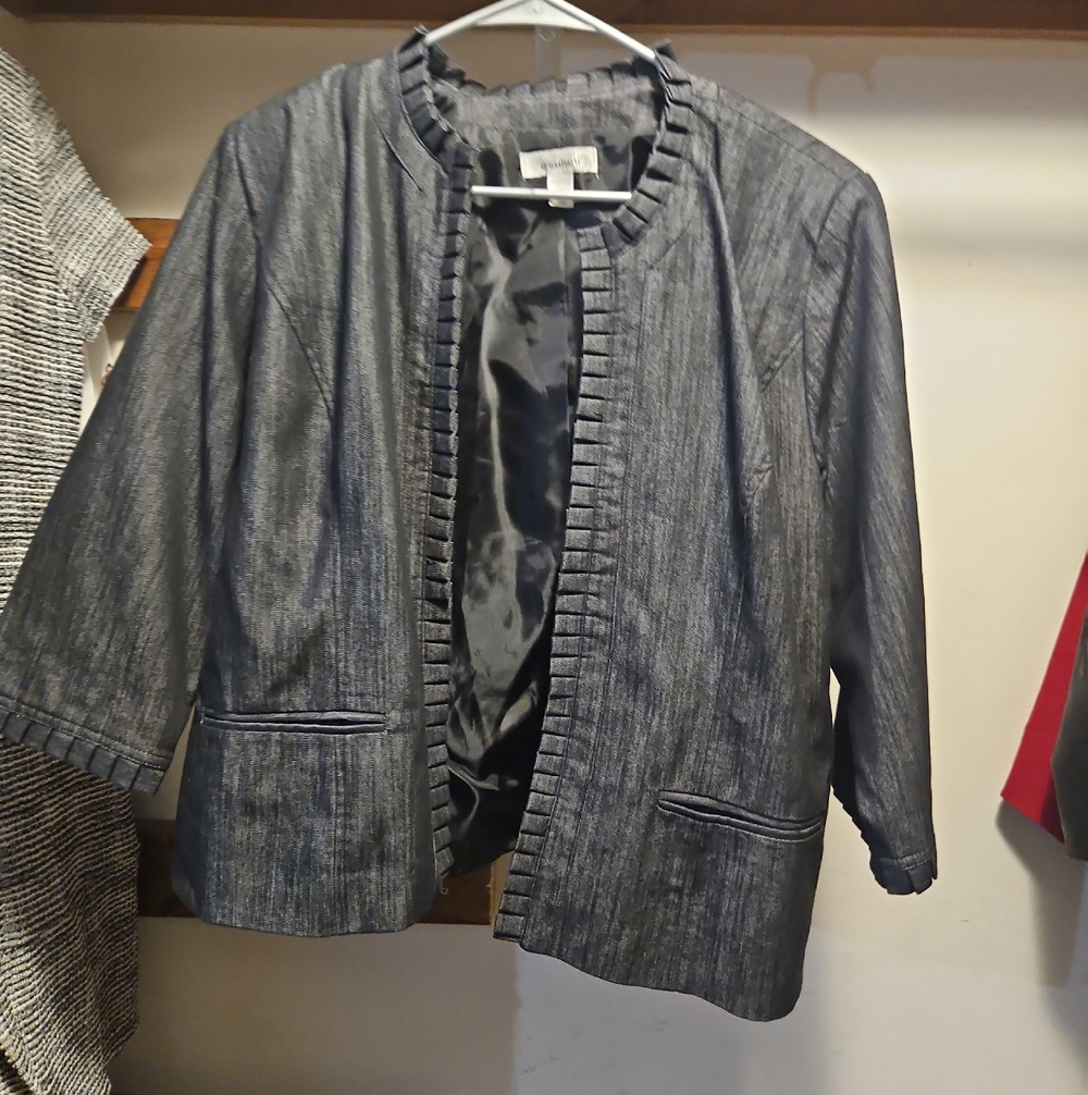 Blue jean Open-Front Blazer